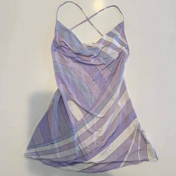 Emilio Pucci Purple and White Mini Dress - Picture 1 of 5